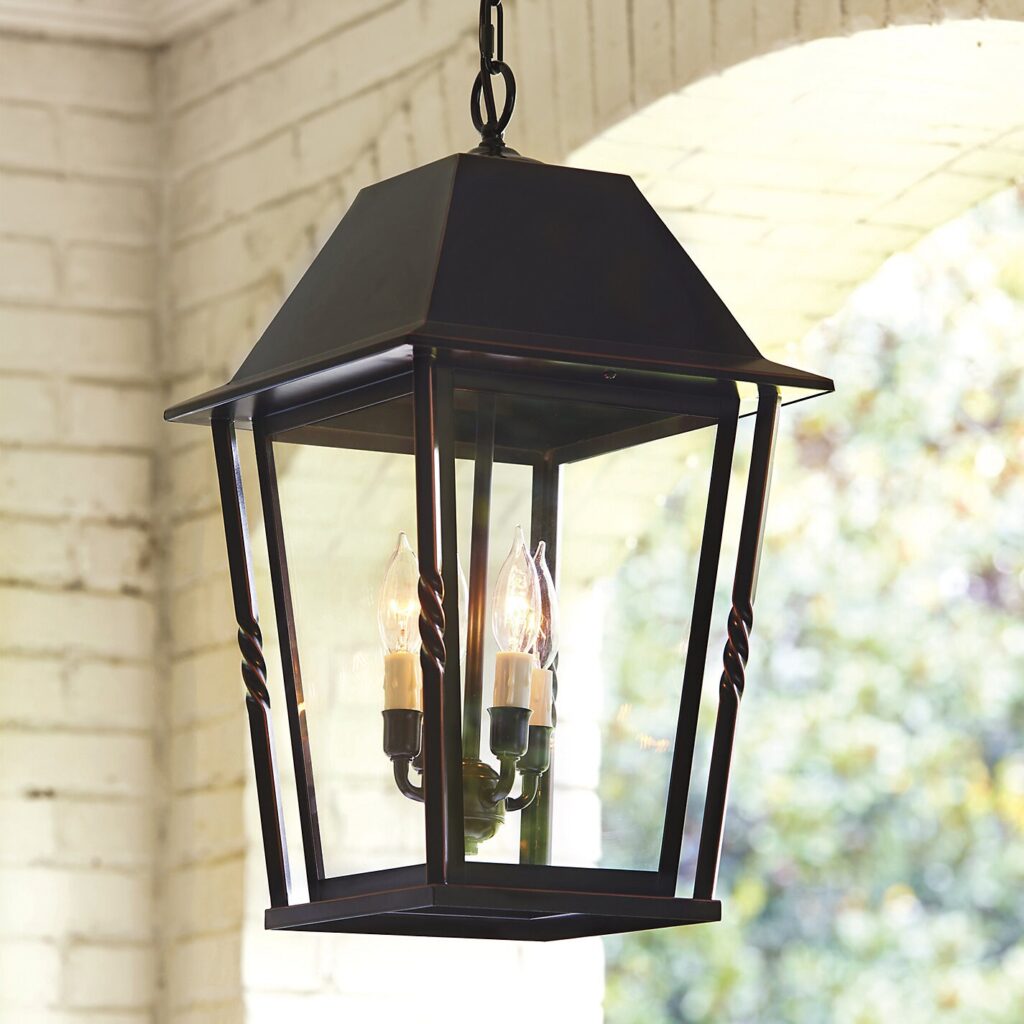 audrey outdoor pendant lantern lighting for covered patio seating area